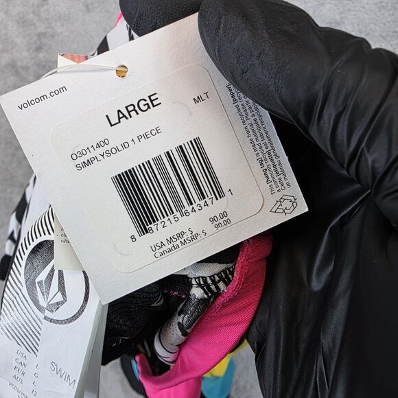 Volcom Swimsuit Womens Large Multicolor Simply Solid One Piece Cutout Monokini - Picture 9 of 9